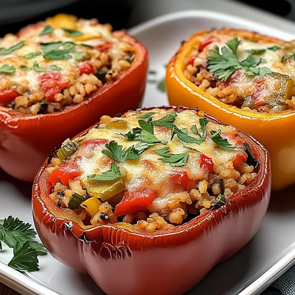 Slow Cooker Stuffed Bell Peppers