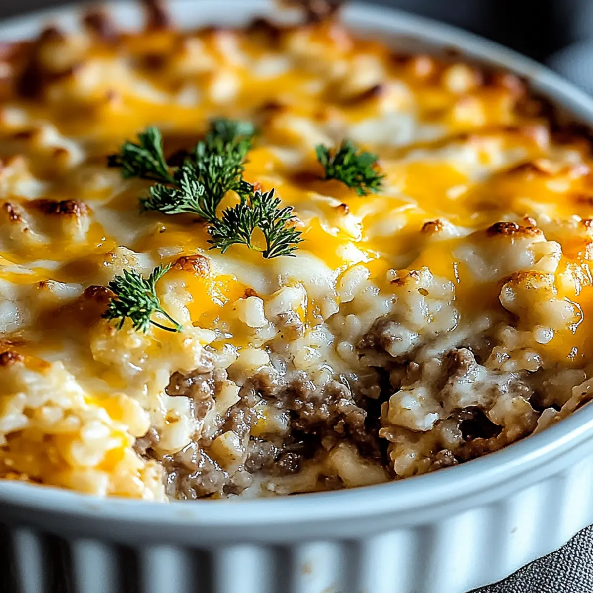 Cheesy Ground Beef Rice Casserole