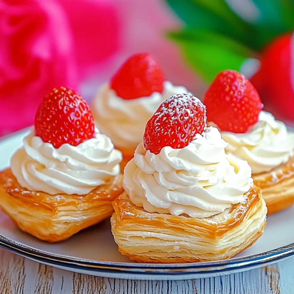 Strawberry Whipped Cream Puff Pastries