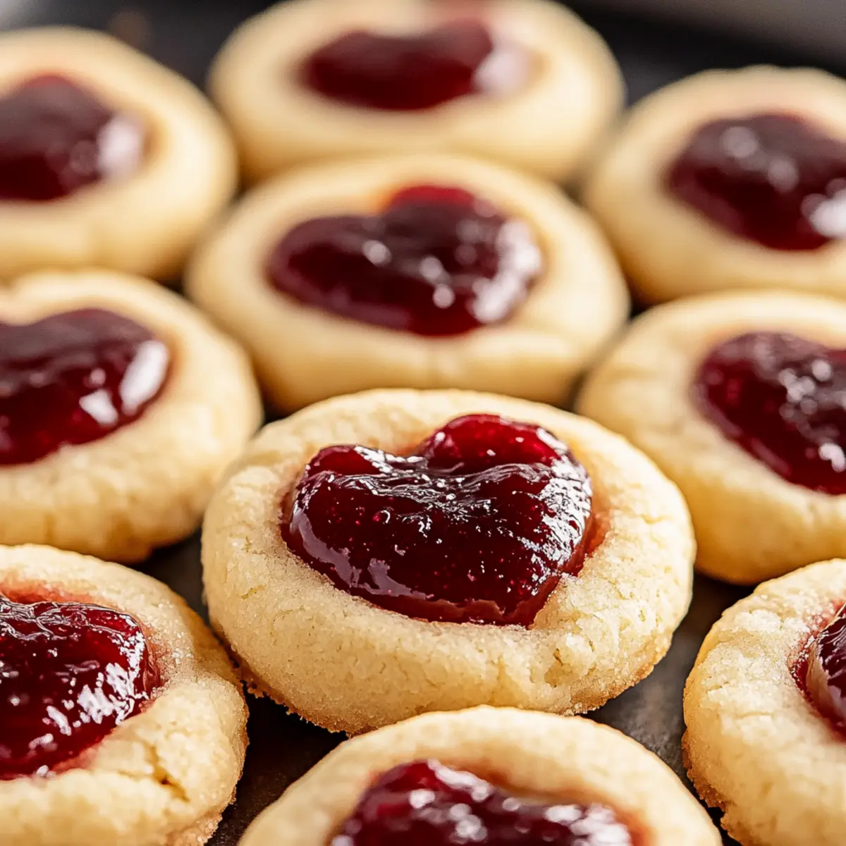 Heart Jam Thumbprint Cookies