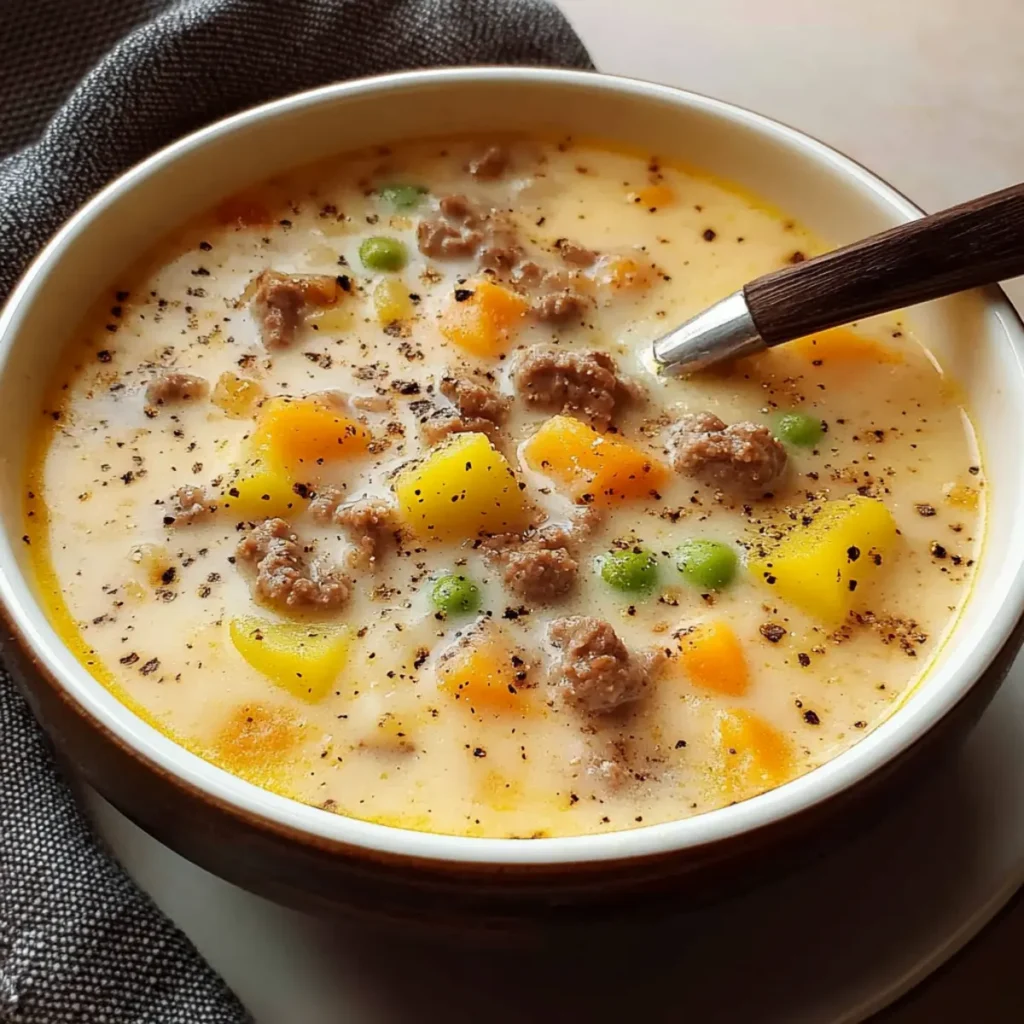 Cheesy Beef & Potato Soup