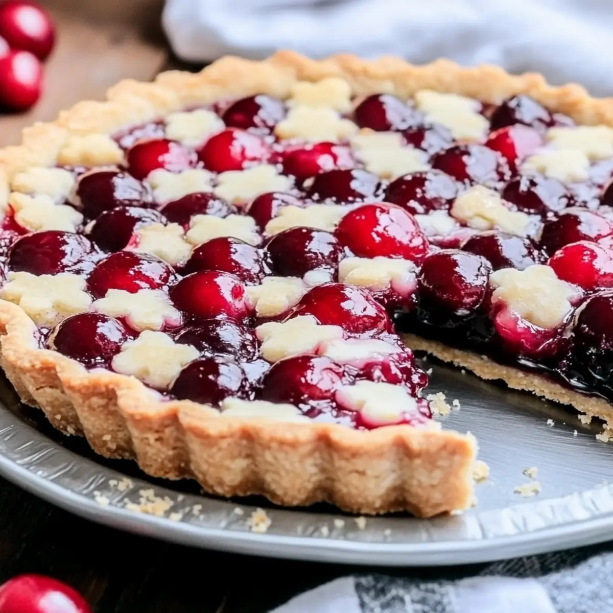 Cherry Vanilla Shortbread Tart