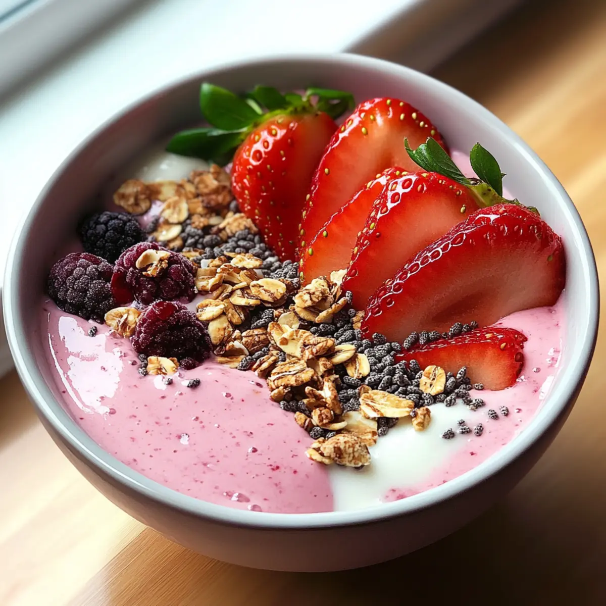 Strawberry Protein Smoothie Bowl