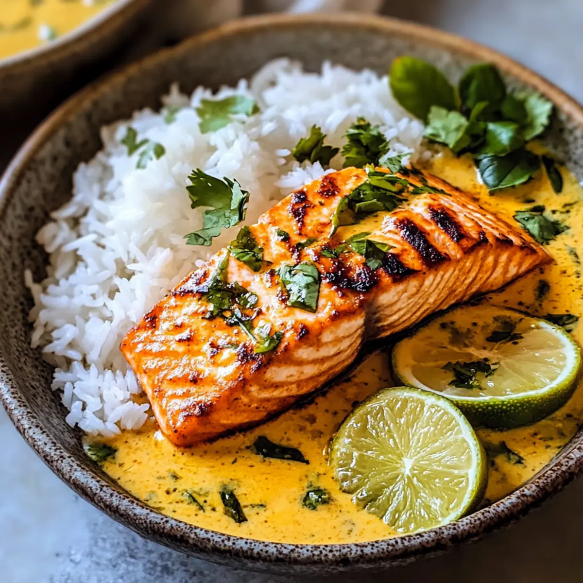Coconut Curry Salmon with Garlic Butter