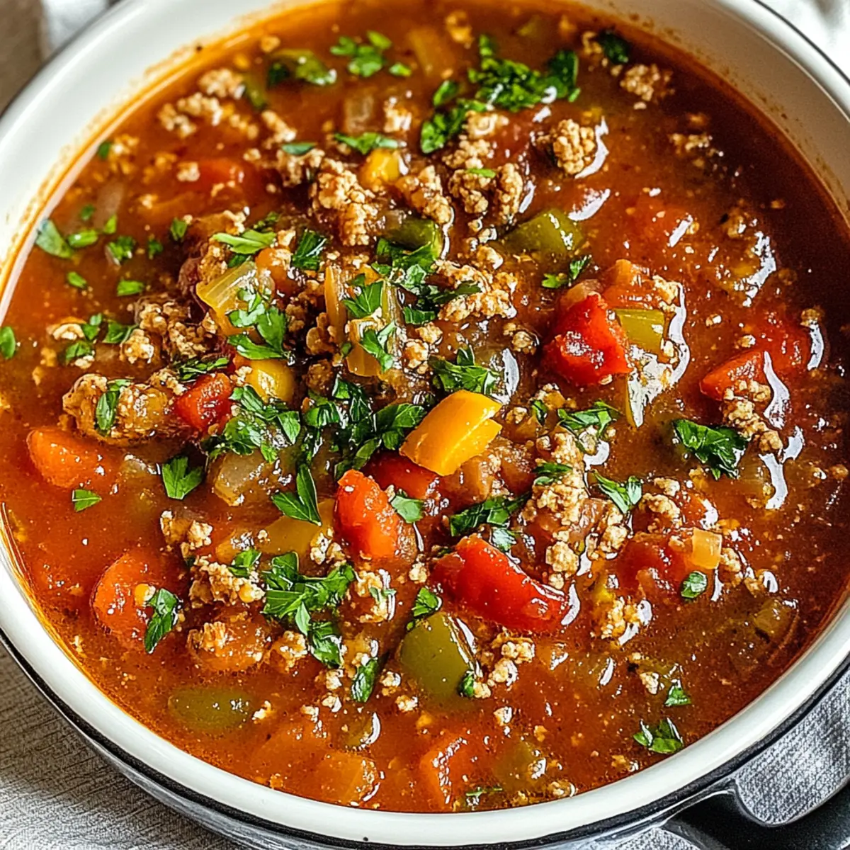Homemade Stuffed Pepper Soup
