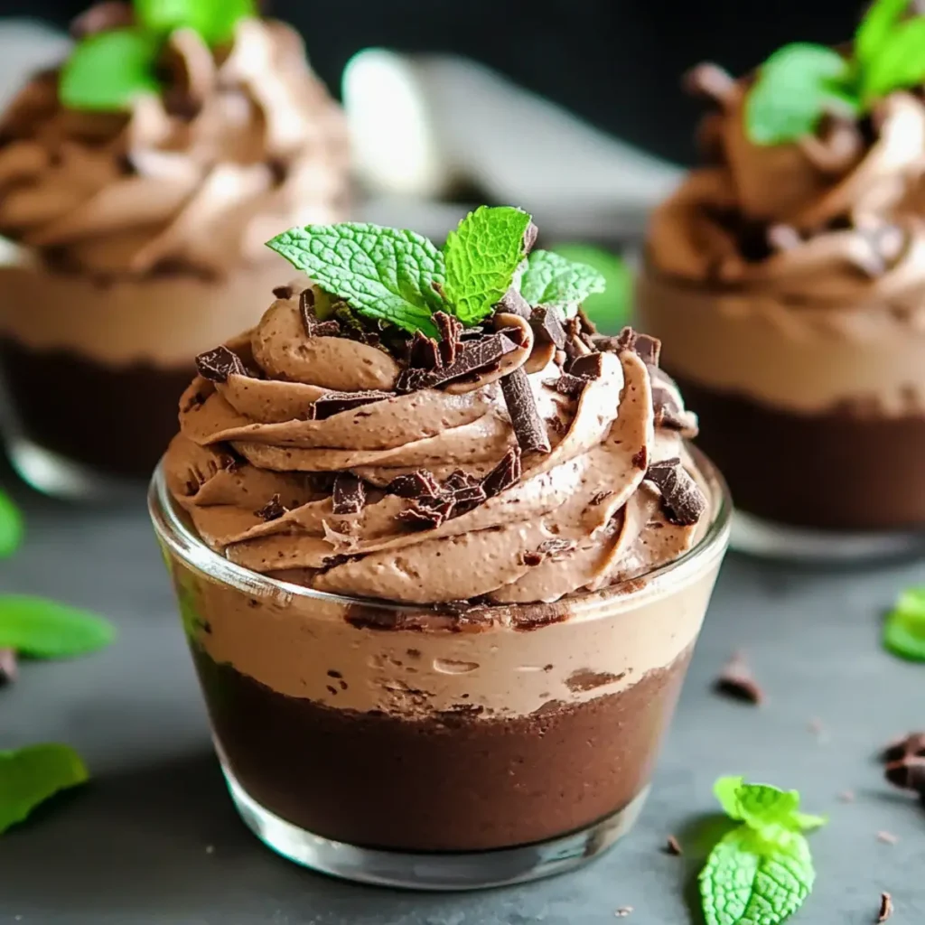 Mint Chocolate Mousse Cups