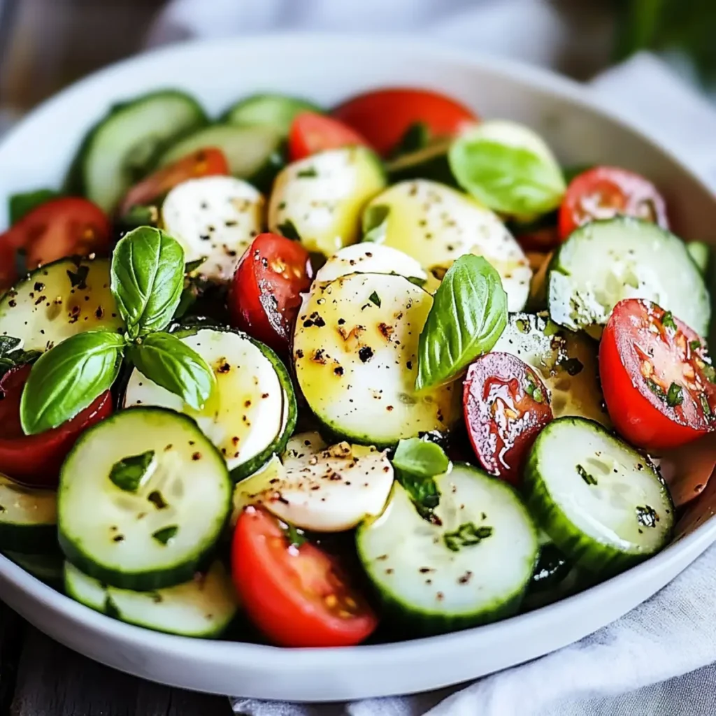 Easy Cucumber Caprese Salad