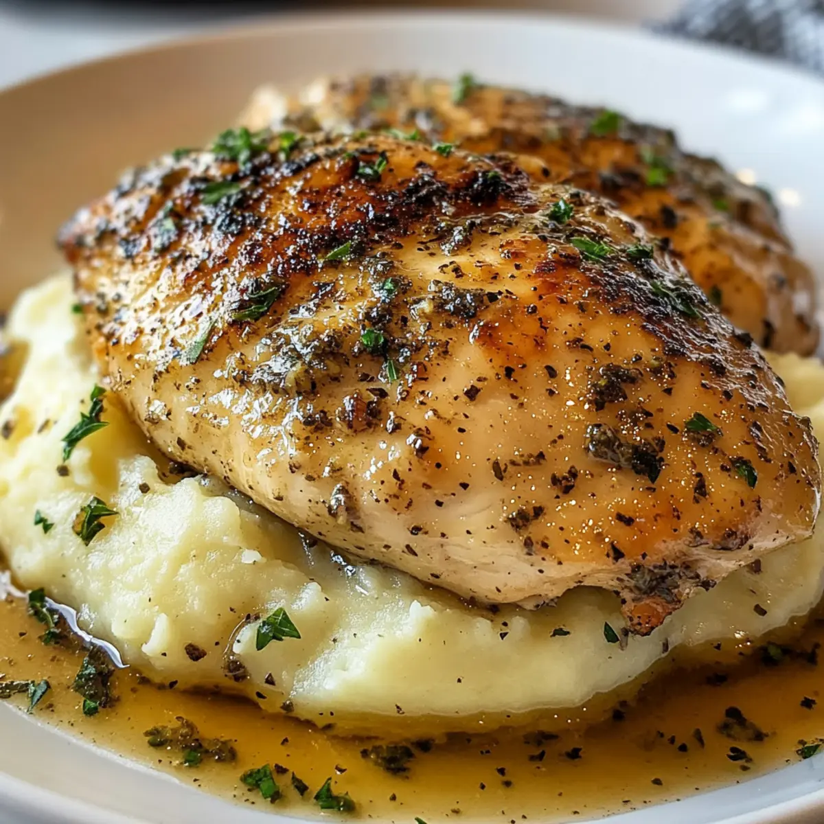 Garlic Herb Chicken with Mashed Potatoes