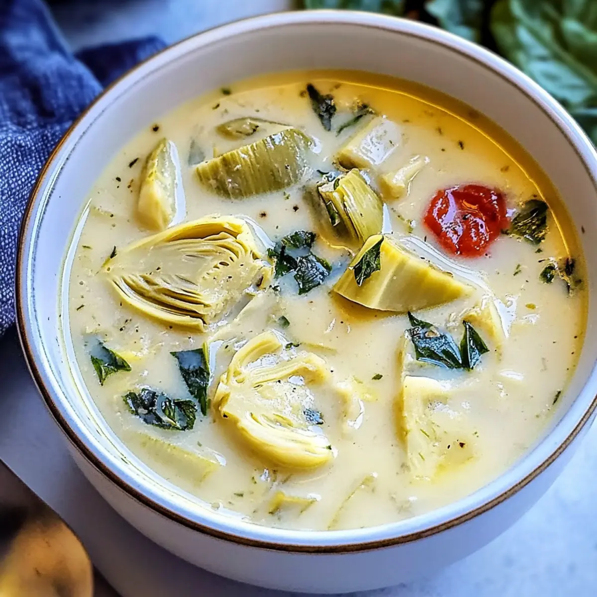 Lemony Tuscan Artichoke Soup