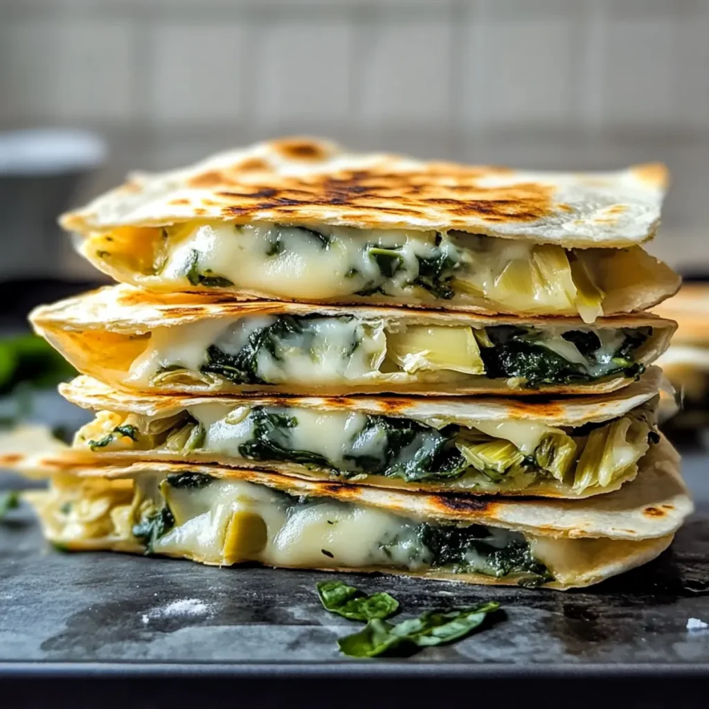Spinach Artichoke Quesadillas