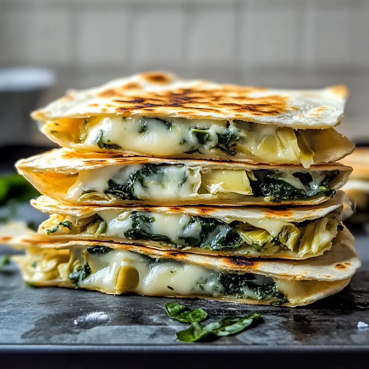 Spinach Artichoke Quesadillas